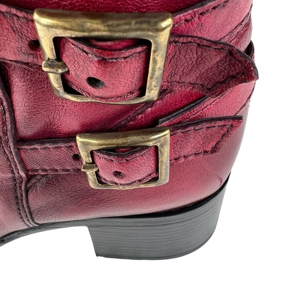 Miz Mooz Leather Buckled Ankle Boots- Macee Crimson Red EU 40 (US 9-9.5) NWOT - Picture 10 of 16